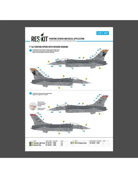 F-16C Fighting Vipers (Block 30, 40, 42, 50, 52) with mission marki...