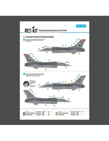 F-16C Fighting Vipers (Block 30, 40, 42, 50, 52) with mission marki...
