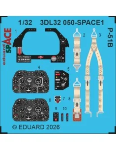 P-51B SPACE for Eduard, 1/32 - Eduard Accessories 3DL32050
