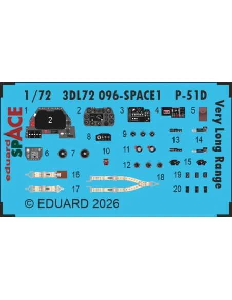 P-51D Very Long Range SPACE for Arma Hobby, 1/72 - Eduard Accessori...