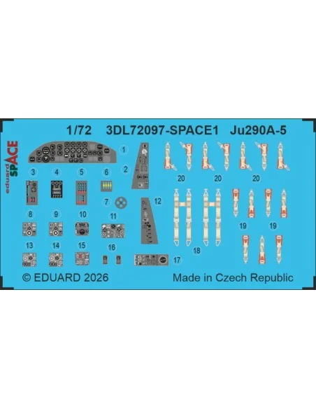 Ju 290A-5 SPACE for Revell, 1/72 - Eduard Accessories 3DL72097