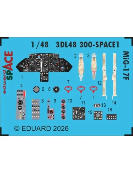 MiG-17F SPACE for Kinetic, 1/48 - Eduard Accessories 3DL48300