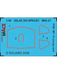 MiG-21 PFM / MF/ R canopy seal SPACE for Eduard, 1/48 - Eduard Acce...