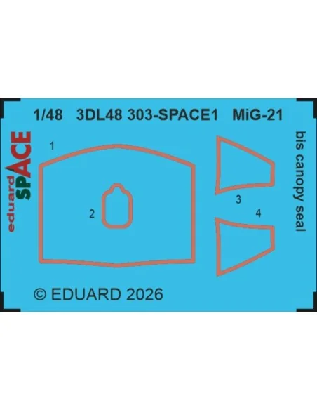 MiG-21bis canopy seal SPACE for Eduard, 1/48 - Eduard Accessories 3...