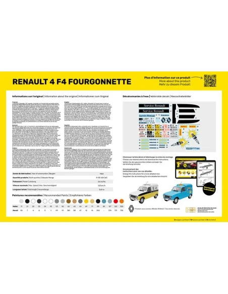 STARTER KIT Renault 4 F4 Fourgonette, 1/24 - Heller 58700