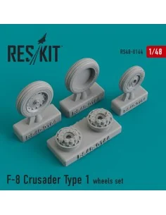 F-8 Crusader type 1 (weighted) wheels set, 1/48 - ResKit Models RS4... 2