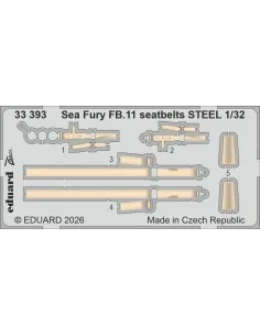 Sea Fury FB.11 seatbelts STEEL for DBMK, 1/32 - Eduard Accessories ...