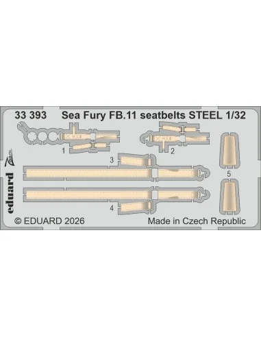 Sea Fury FB.11 seatbelts STEEL for DBMK, 1/32 - Eduard Accessories ...