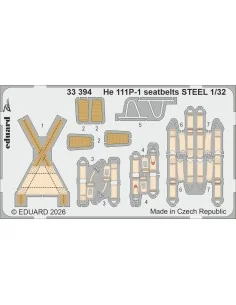 He 111P-1 seatbelts STEEL for Revell, 1/32 - Eduard Accessories 33394