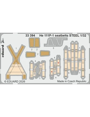 He 111P-1 seatbelts STEEL for Revell, 1/32 - Eduard Accessories 33394