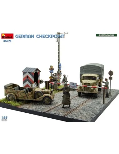 German Checkpoint. 3t Cargo Truck 3, 6-36S & Kfz.1 Type 170VK w/ Fe...