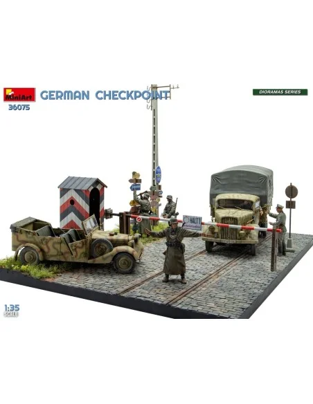 German Checkpoint. 3t Cargo Truck 3, 6-36S & Kfz.1 Type 170VK w/ Fe...