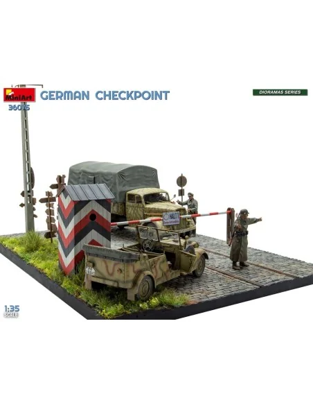 German Checkpoint. 3t Cargo Truck 3, 6-36S & Kfz.1 Type 170VK w/ Fe...