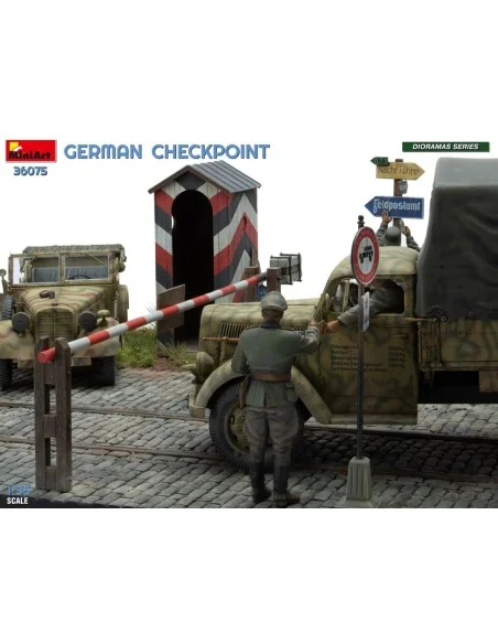 German Checkpoint. 3t Cargo Truck 3, 6-36S & Kfz.1 Type 170VK w/ Fe...