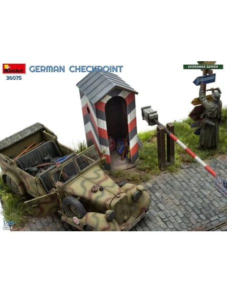 German Checkpoint. 3t Cargo Truck 3, 6-36S & Kfz.1 Type 170VK w/ Fe...