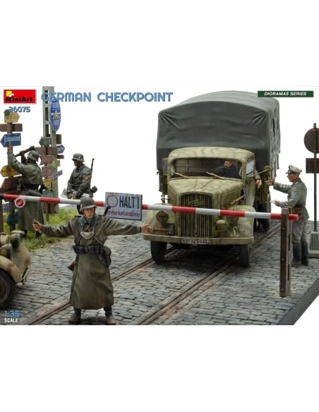 German Checkpoint. 3t Cargo Truck 3, 6-36S & Kfz.1 Type 170VK w/ Fe...