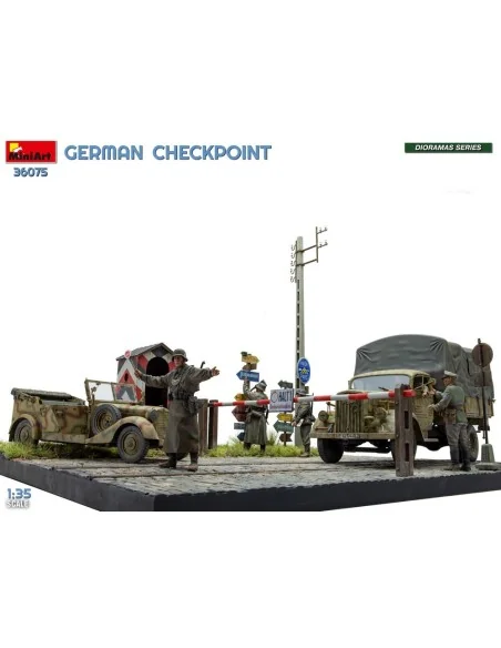 German Checkpoint. 3t Cargo Truck 3, 6-36S & Kfz.1 Type 170VK w/ Fe...