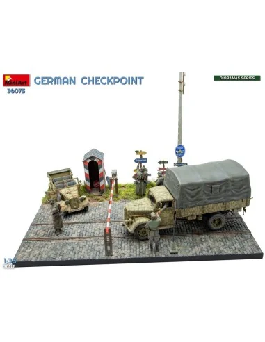 German Checkpoint. 3t Cargo Truck 3, 6-36S & Kfz.1 Type 170VK w/ Fe...
