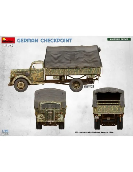 German Checkpoint. 3t Cargo Truck 3, 6-36S & Kfz.1 Type 170VK w/ Fe...