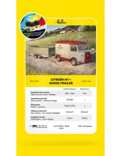 STARTER KIT Citroen HY + Goods Trailer, 1/24 - Heller 52331 2