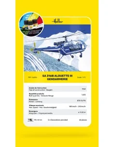 STARTER KIT SA 316 Alouette III Gendarmerie, 1/72 - Heller 56286 2
