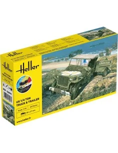 STARTER KIT US 1/4 Ton Truck & Trailer, 1/72 - Heller 56997 2