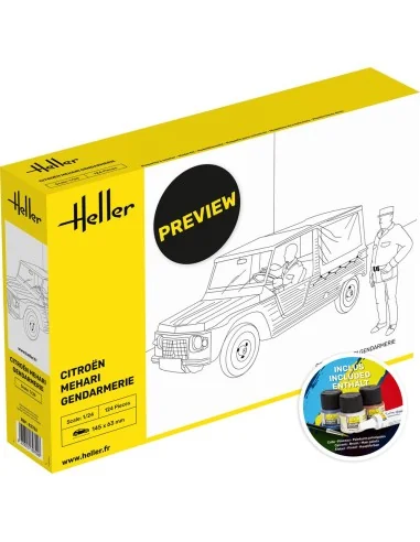 STARTER KIT Citroen Mehari Gendarmerie, 1/24 - Heller 58702