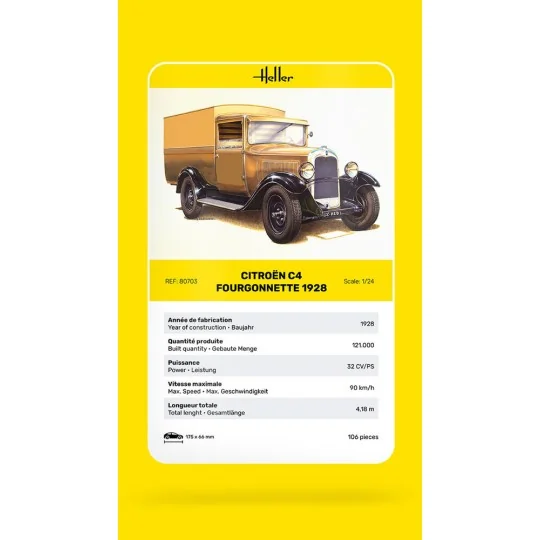 Citroen C4 Fourgonnette 1928, 1/24 - Heller 80703 Citroen C4 Fourgonnette 1928, 1/24 - Heller 80703