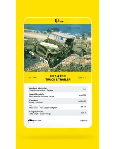 US 1/4 Ton Truck & Trailer, 1/72 - Heller 79997