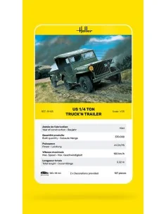 US 1/4 Ton Truck 'n Trailer, 1/35 - Heller 81105