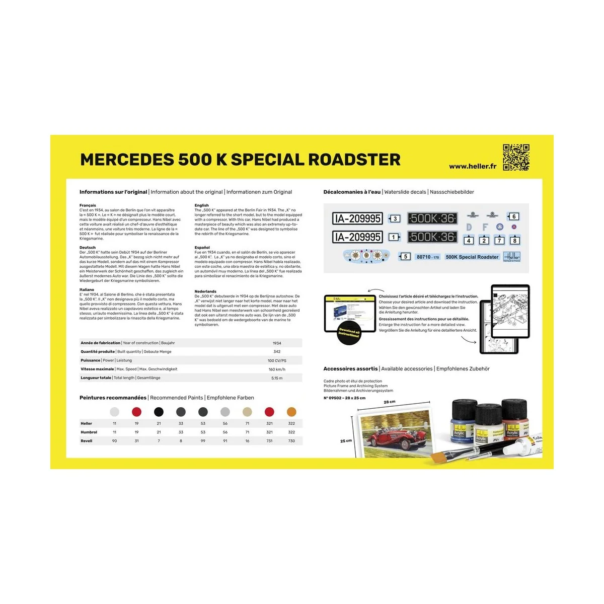 500 K Special Roadster, 1/24 - Heller 80710 500 K Special Roadster, 1/24 - Heller 80710