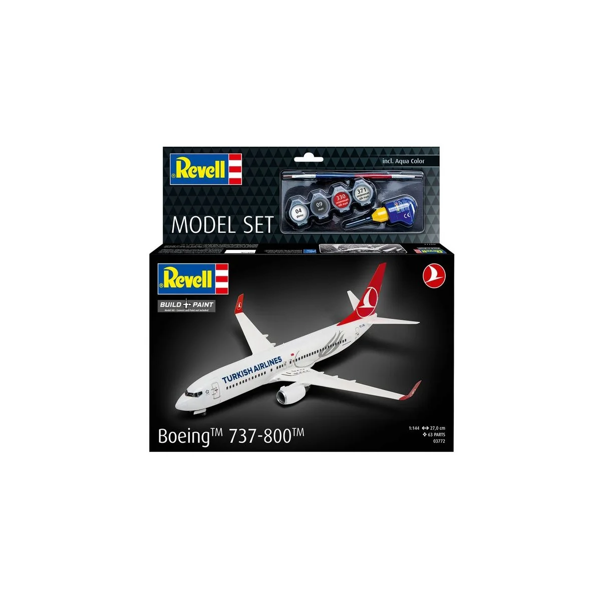 Model Set Boeing 737-800 Turkish Airlines, 1/144 - Revell 63772