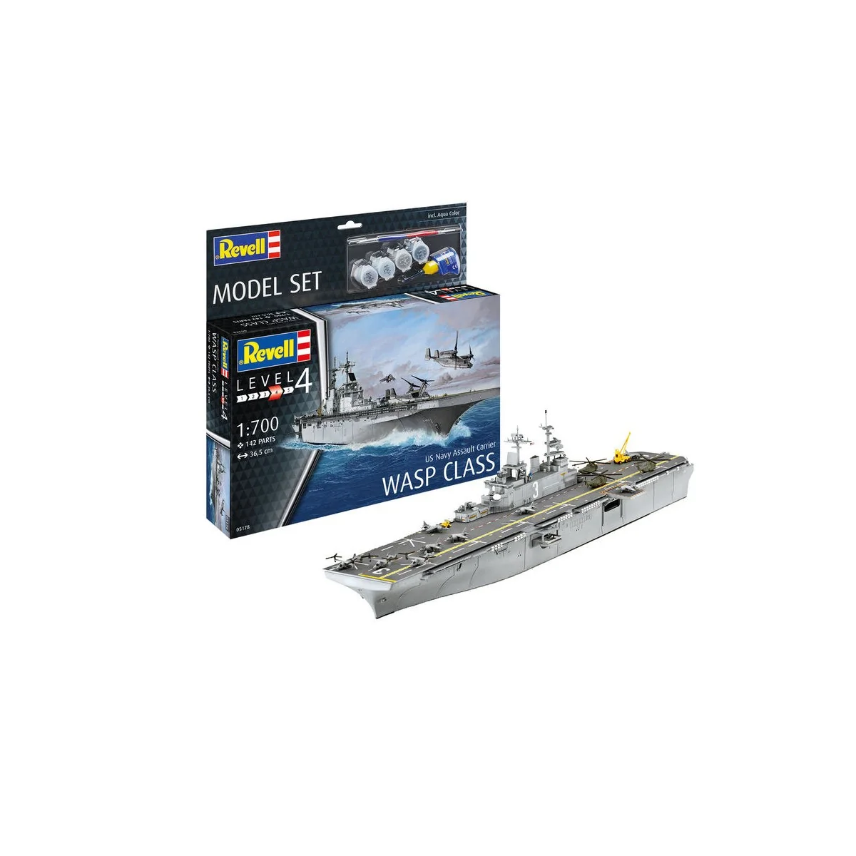 Model Set Assault Carrier USS WASP CLASS, 1/700 - Revell 65178 Model Set Assault Carrier USS WASP CLASS, 1/700 - Revell 65178