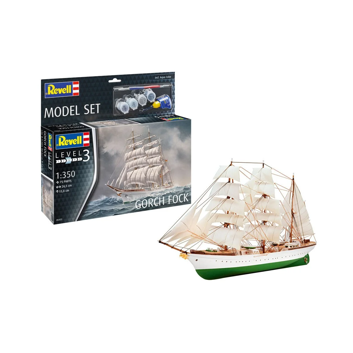 Model Set Gorch Fock, 1/350 - Revell 65432 Model Set Gorch Fock, 1/350 - Revell 65432