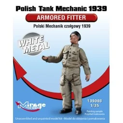 Polish Tank Mechanic 1939 Armored Fitter White Metal, 1/35 - Mirage...