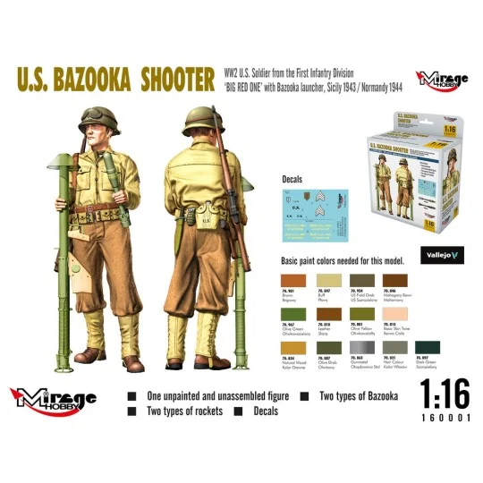 U.S. BAZOOKA SHOOTER, 1/16 - Mirage Hobby 160001 U.S. BAZOOKA SHOOTER, 1/16 - Mirage Hobby 160001