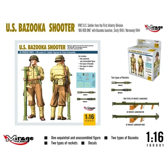 U.S. BAZOOKA SHOOTER, 1/16 - Mirage Hobby 160001 U.S. BAZOOKA SHOOTER, 1/16 - Mirage Hobby 160001