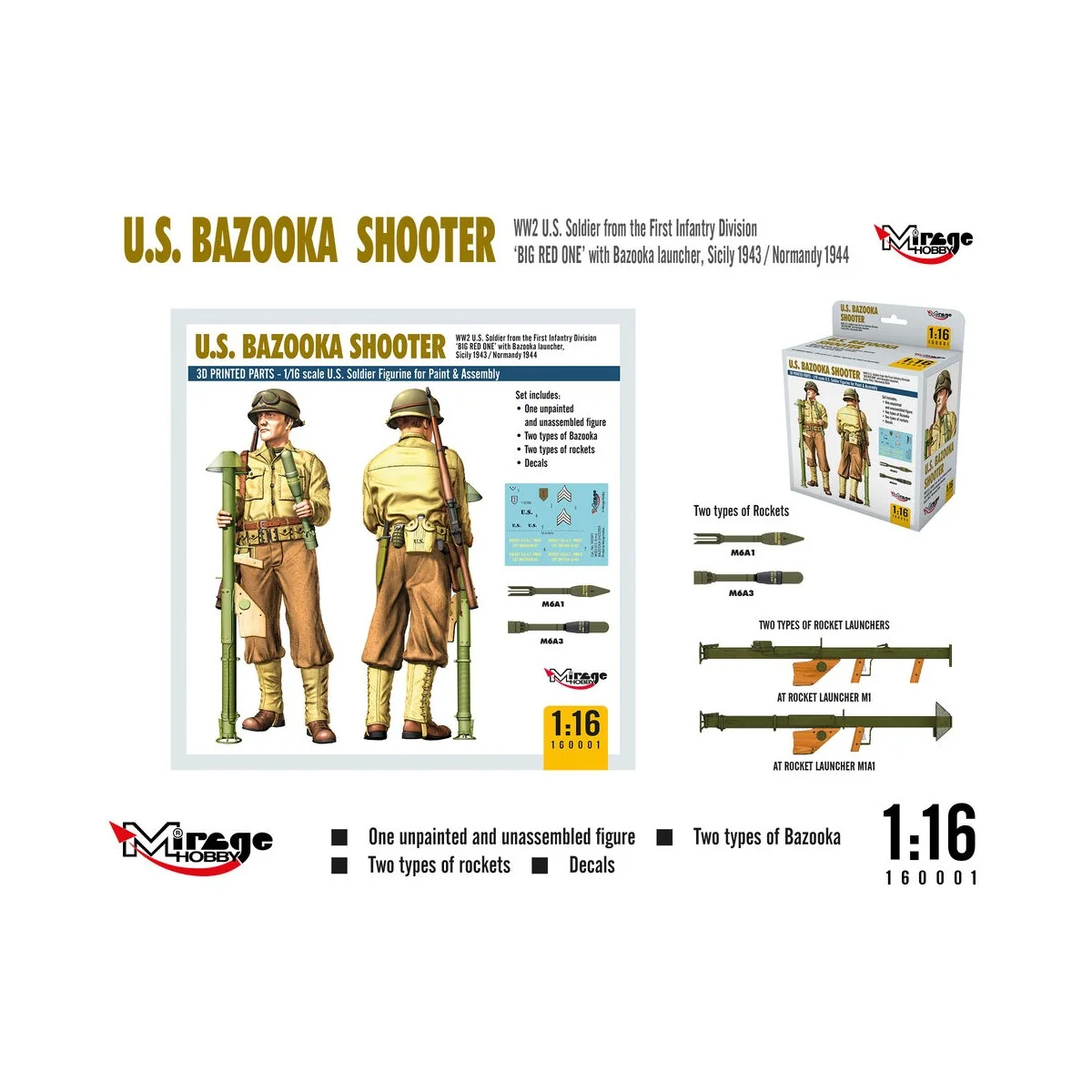 U.S. BAZOOKA SHOOTER, 1/16 - Mirage Hobby 160001 U.S. BAZOOKA SHOOTER, 1/16 - Mirage Hobby 160001