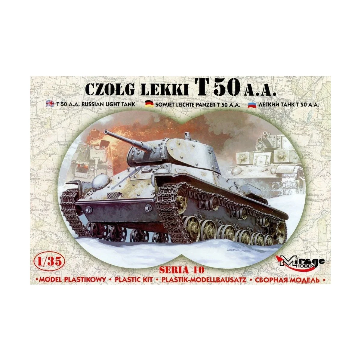 Leichter Panzer T 50 A.A mit Fotoätzteilen, 1/35 - Mirage Hobby 35106 Leichter Panzer T 50 A.A mit Fotoätzteilen, 1/35 - Mirage Hobby 35106