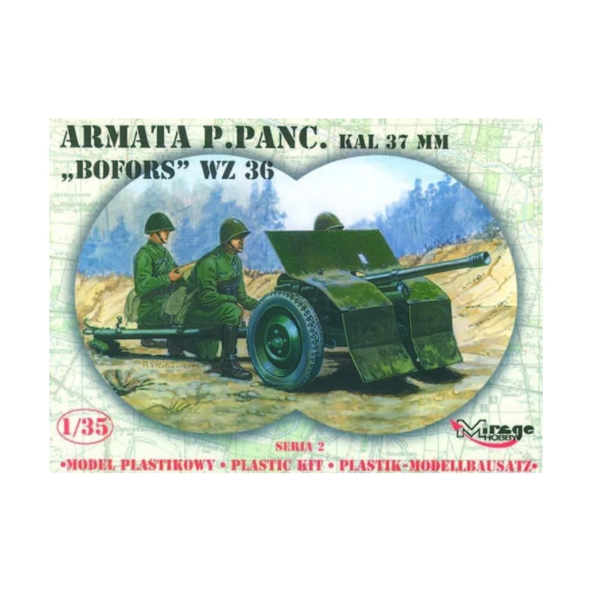 37 mm BOFORS Panzerabwehrkanone, 1/35 - Mirage Hobby 35212