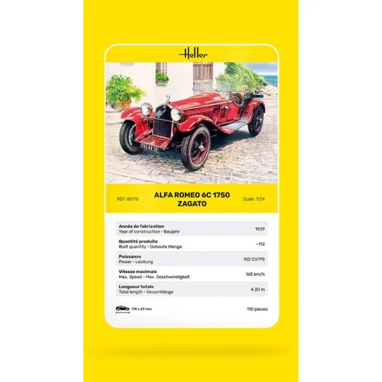 Alfa Romeo 6C 1750 Zagato, 1/24 - Heller 80715 Alfa Romeo 6C 1750 Zagato, 1/24 - Heller 80715