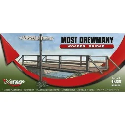 Holzbrücke mit Geländer und Wegweiser - Mirage Hobby 353020