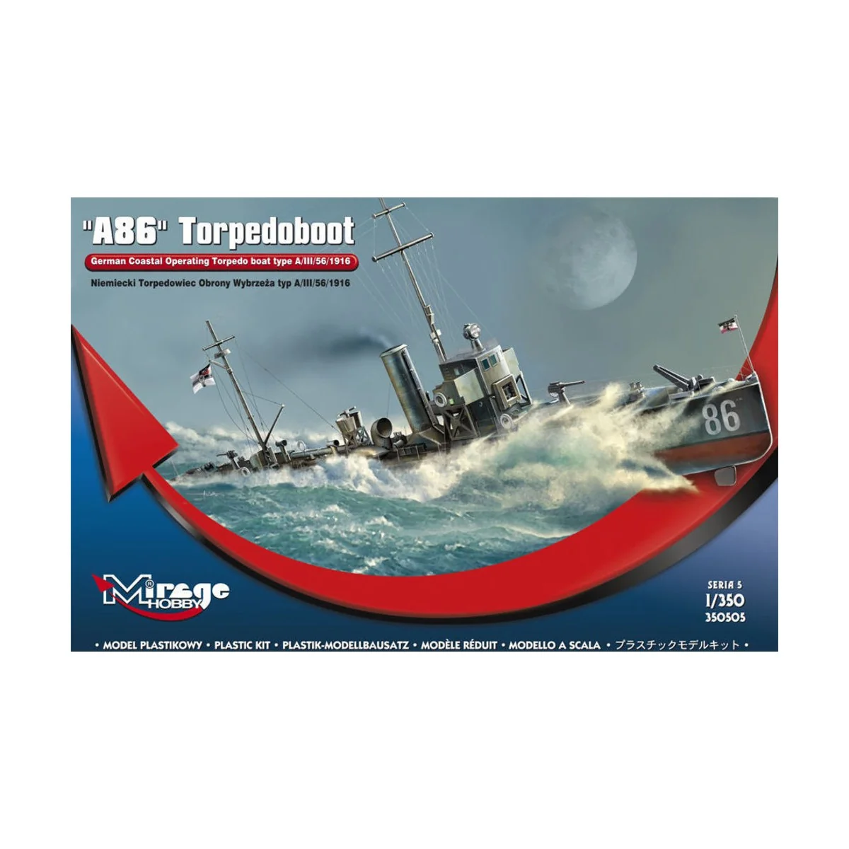 A 86 German Torpedoboat A/III Class, 1/350 - Mirage Hobby 350505 A 86 German Torpedoboat A/III Class, 1/350 - Mirage Hobby 350505