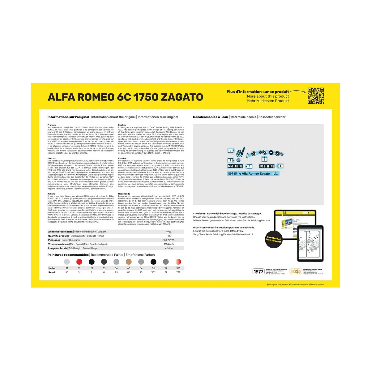 Alfa Romeo 6C 1750 Zagato - Heller 80715