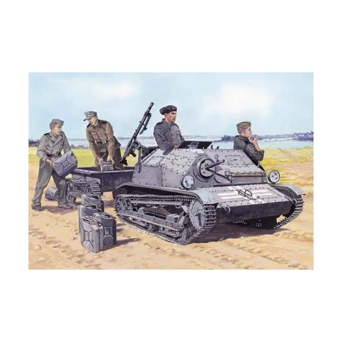 Tankette TKS/MG 15 mit Universal Transportanhänger - Mirage Hobby 3...