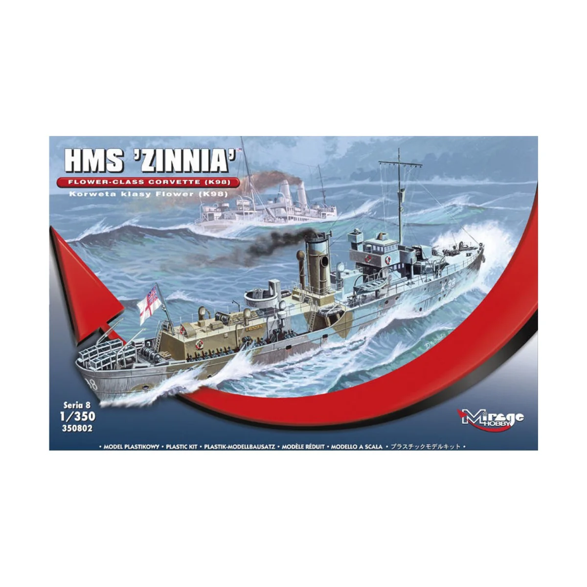 HMS "Zinnia" Flower-Class Corvette K98, 1/350 - Mirage Hobby 350802 HMS "Zinnia" Flower-Class Corvette K98, 1/350 - Mirage Hobby 350802