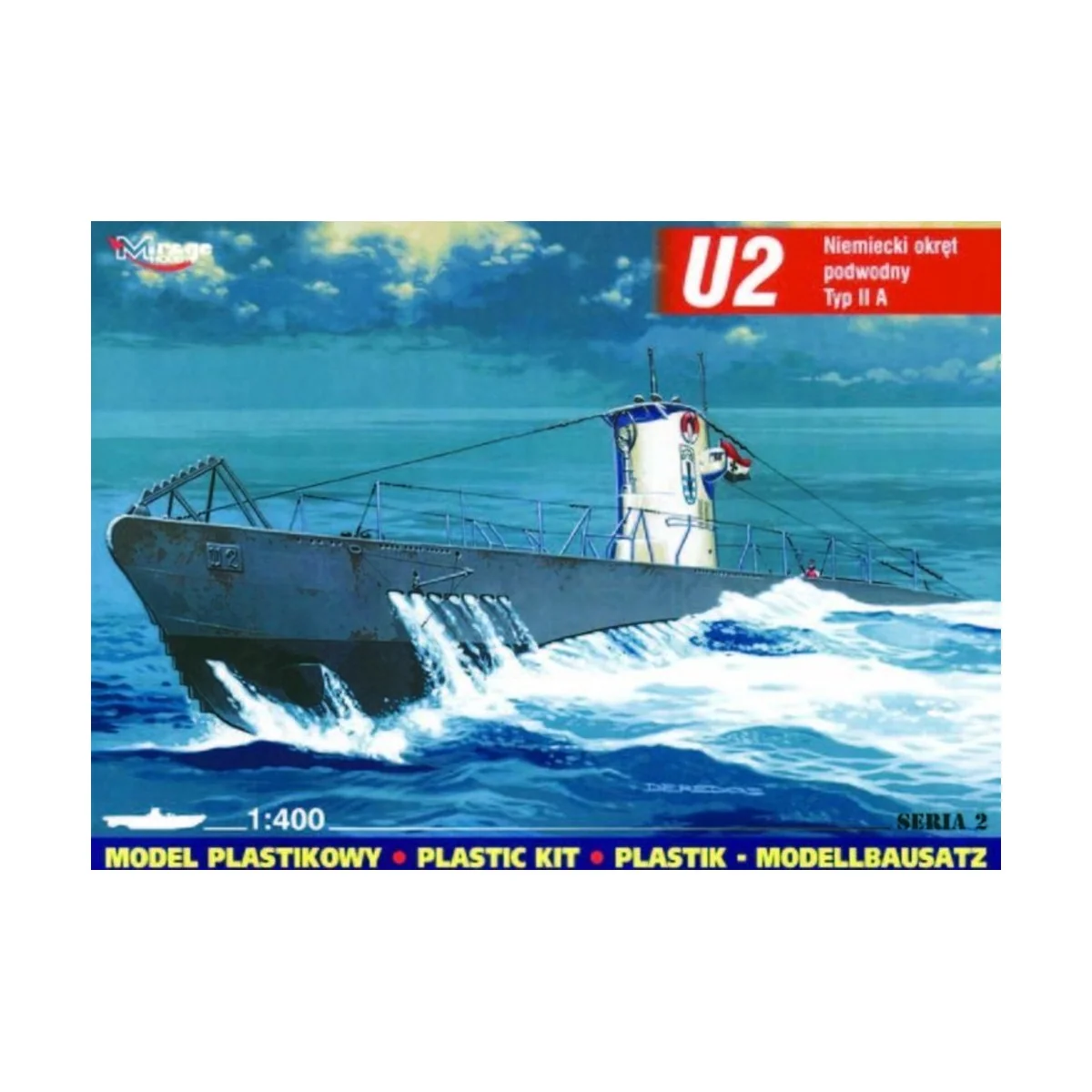 Deutsches U-Boot U 2 Typ IIA, 1/400 - Mirage Hobby 40023