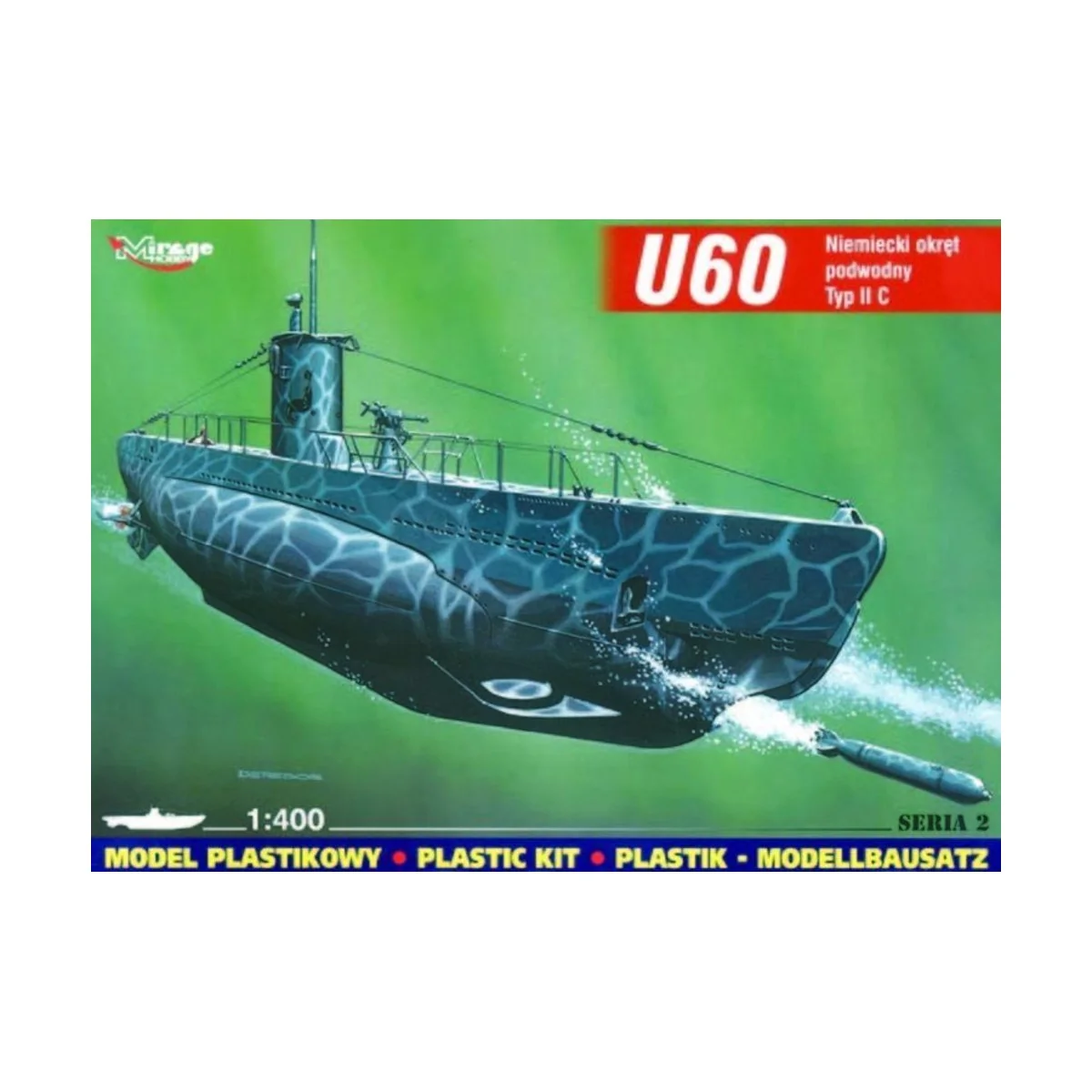 Deutsches U-Boot U 60 Typ II C - Mirage Hobby 40025