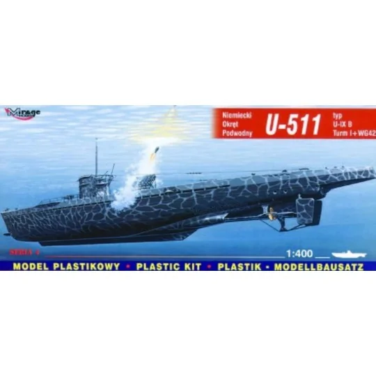 Deutsches U-Boot U 511 Typ IX B Turm I und WG42, 1/400 - Mirage Hob...