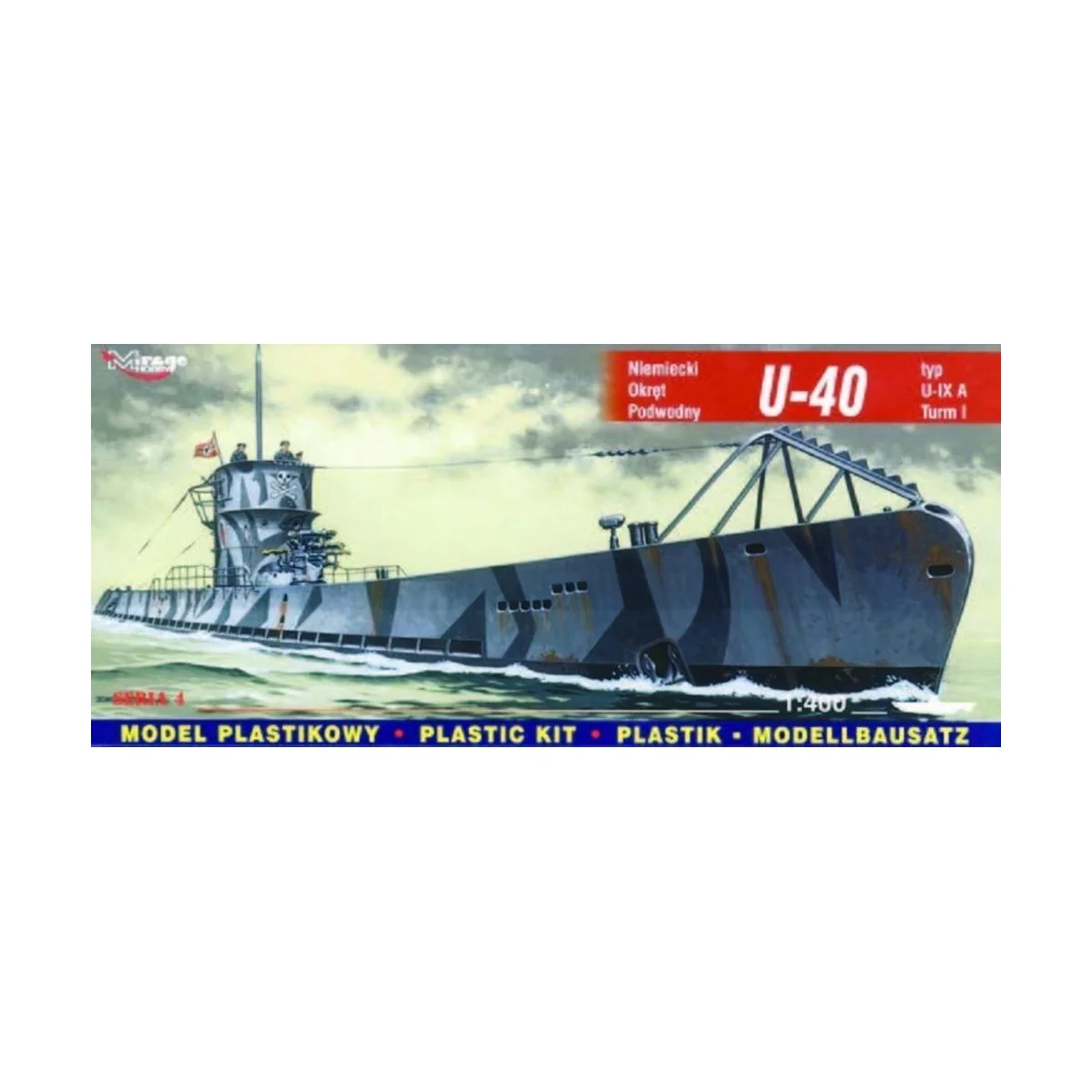 Deutsches U-Boot U 40 Typ IX A Turm I - Mirage Hobby 40045
